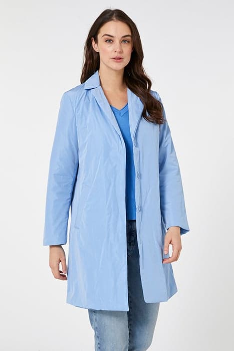 TAFFETA TRENCH COAT WITH LIGHT PADDING BLUE by Elena Mirò