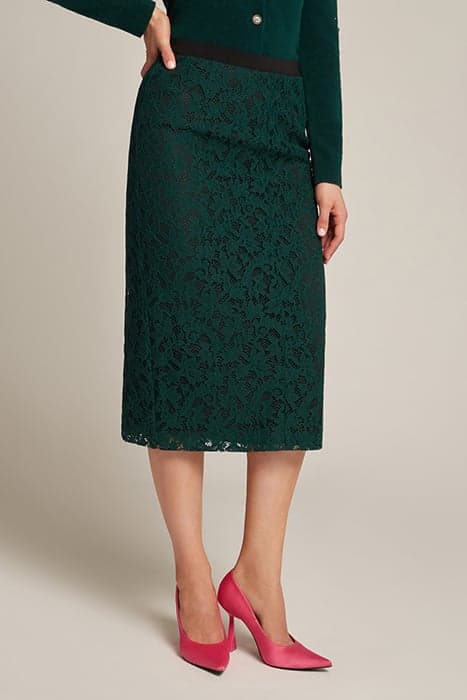 MACRAME LACE SKIRT GREEN by Elena Mirò