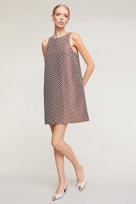 DOUBLE LOVE PATTERNED JACQUARD DRESS NATURAL by Motivi