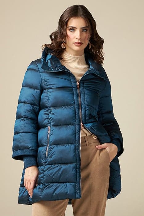 ECO-FRIENDLY MIDI DOWN JACKET BLUE by Oltre