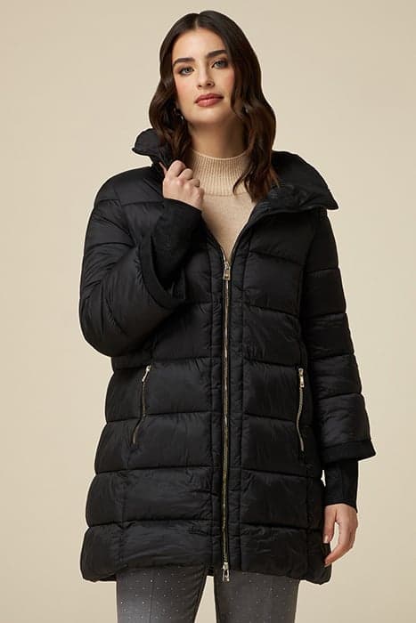 ECO-FRIENDLY MIDI DOWN JACKET BLACK by Oltre