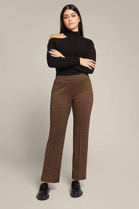 STRAIGHT-LEG MICRO-PATTERNED TROUSERS by Elena Mirò