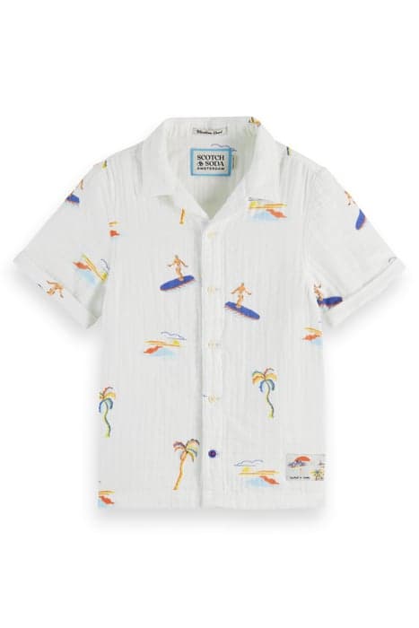 BONDED AND PRINTED RELAXED-FIT SHORT-SLEEVED SHIRT SURFER PA by Scotch & Soda