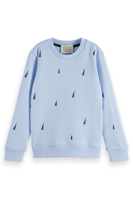 REGULAR FIT ALL-OVER EMBROIDERY SWEATSHIRT SHIRT BLUE by Scotch & Soda