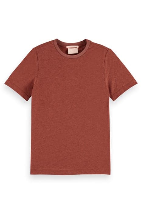 SLIM-FIT LINEN BLEND T-SHIRT TERRACOTTA by Scotch & Soda