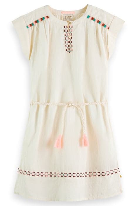 NEON POP EMBROIDERED KAFTAN DRESS ECRU by Scotch & Soda