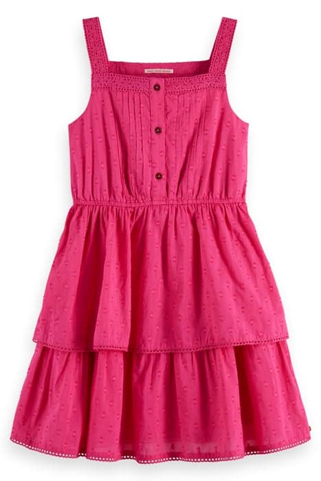 SLEEVELESS CLIP JACQUARD DRESS FUN FUCHSIA by Scotch & Soda