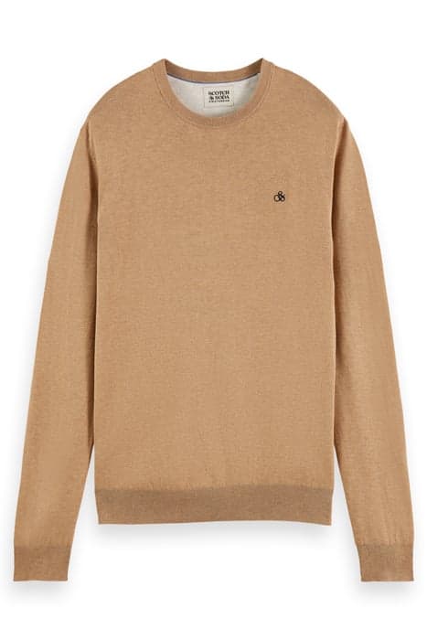 ESSENTIALS - CLASSIC CREWNECK CAMEL MELANGE by Scotch & Soda