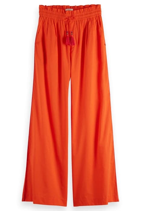 HIGH RISE COTTON VOILE PULL ON PANT CANDY RED by Scotch & Soda