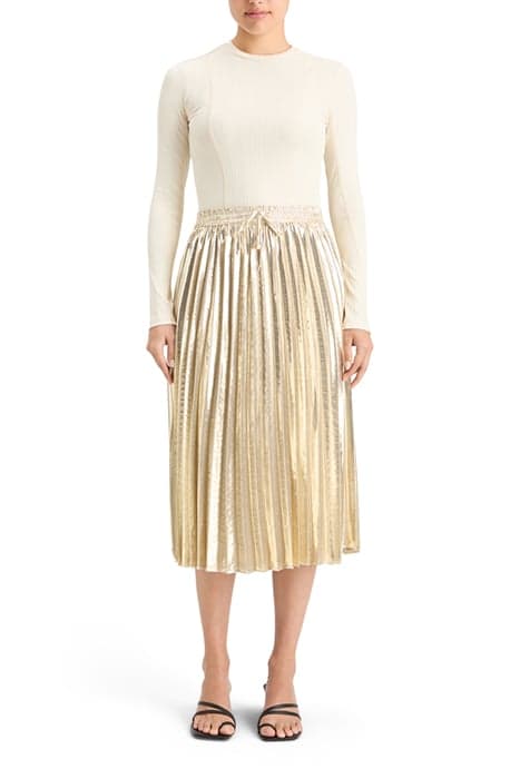 PLEATED SHINY HIGH-RISE MAXI SKIRT GOLD by Scotch & Soda