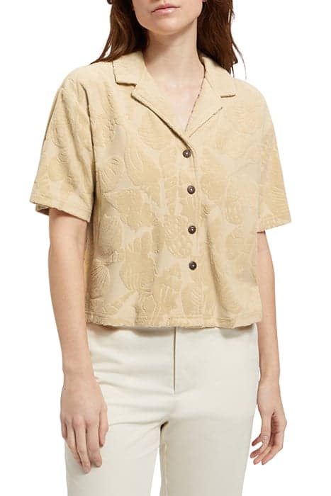 JACQUARD TOWELING CAMP SHIRT MOCCA by Scotch & Soda