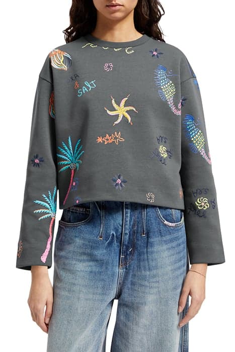 BOXY FIT EMBROIDERED SWEATSHIRT ANTRA by Scotch & Soda