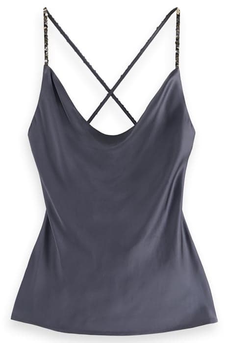 COWLNECK CAMISOLE WITH SEQUIN STRAPS ANTRA by Scotch & Soda