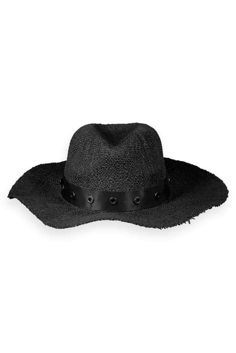 STRAW HAT WITH EYELETS BLACK by Scotch & Soda