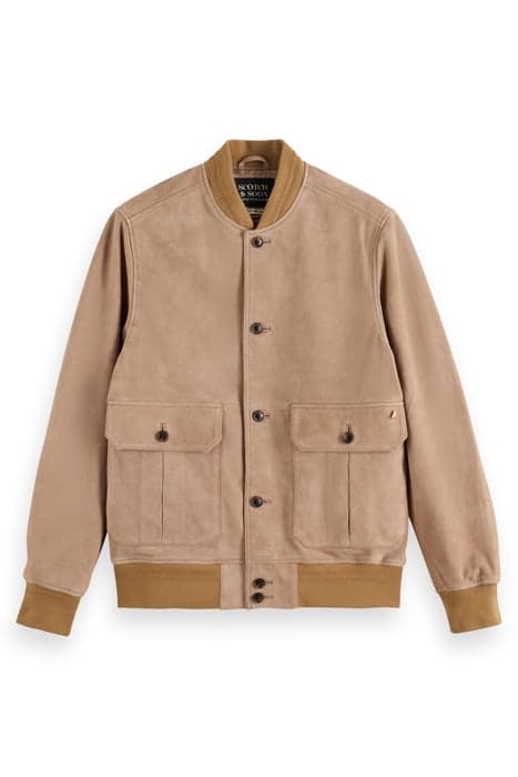 SUEDE BOMBER JACKET SEASTONE by Scotch & Soda