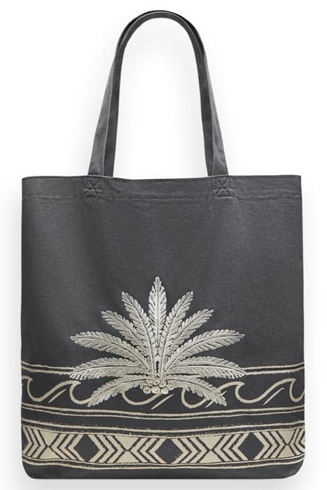 CANVAS TOTE BAG WITH EMBROIDER PALM WAVE BORDER by Scotch & Soda