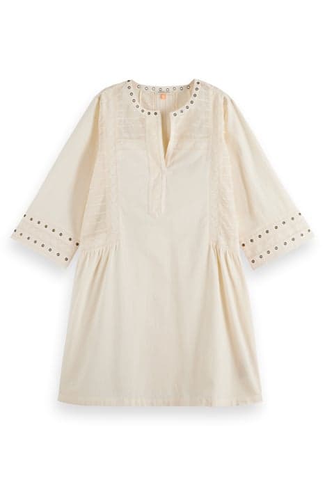 SHORT DRESS WITH EYELET DETAIL SOFT ICE by Scotch & Soda