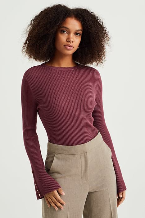 KNITTED PULLOVER PURPLE by WE Fashion