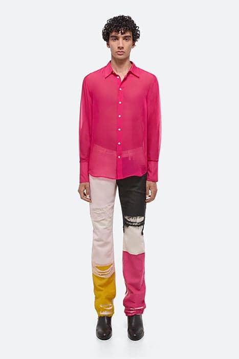 RELAXED SHIRT SILK FUCHSIA by Helmut Lang