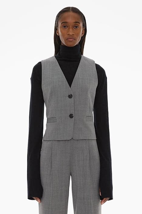 TUX VEST POLYESTER, WOOL, ELASTANE BLACK/WHITE MULTI by Helmut Lang