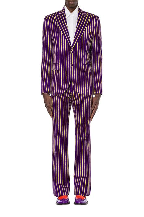 PINSTRIPES PRINT TWILL JACKET PURPLE by Moschino