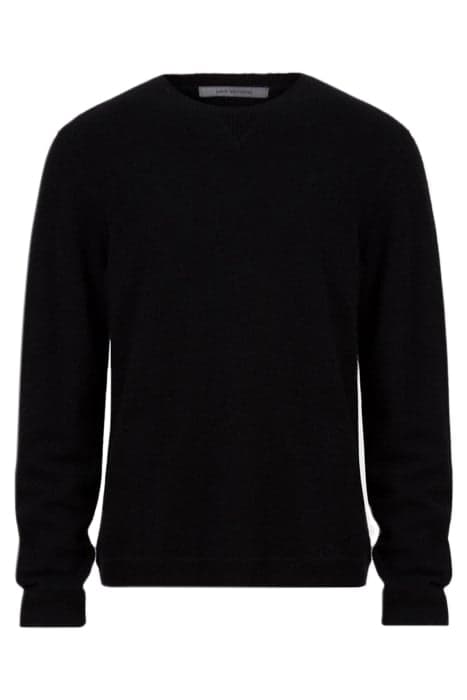 REGULAR FIT LS BOILED CASHMERE CREW WITH BLACK by John Varvatos