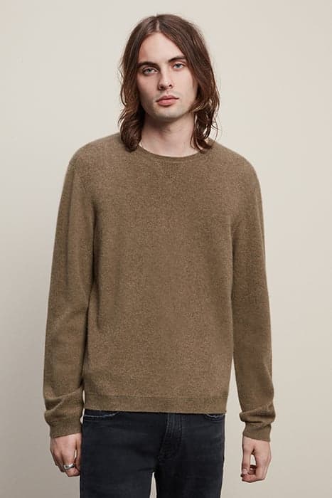 REGULAR FIT LS BOILED CASHMERE CREW WITH CAMEL by John Varvatos