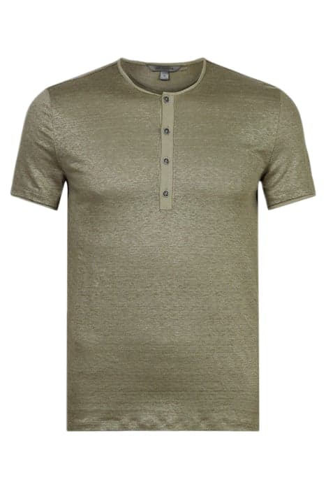 BLEECKER REGULAR FIT SS HENLEY WITH PICK EUCALYPTUS by John Varvatos