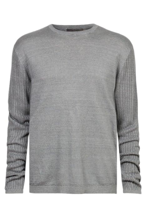 MOORE REGULAR FIT LS CREW WITH TEXTURED SILVER GREY by John Varvatos