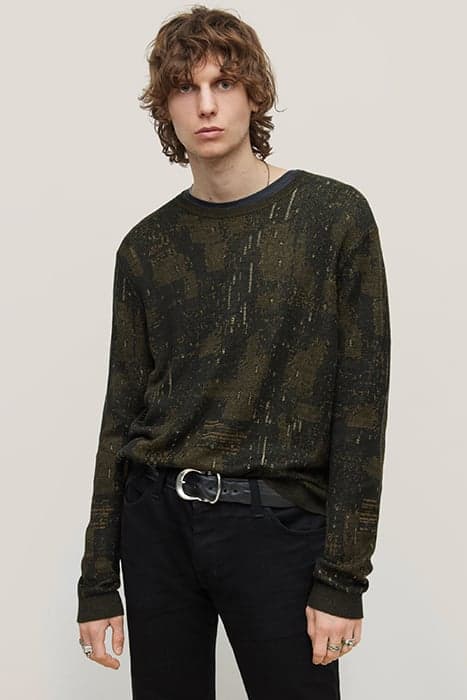 PATCHIN REGULAR FIT LS CREWNECK WITH PAT SEAWEED by John Varvatos