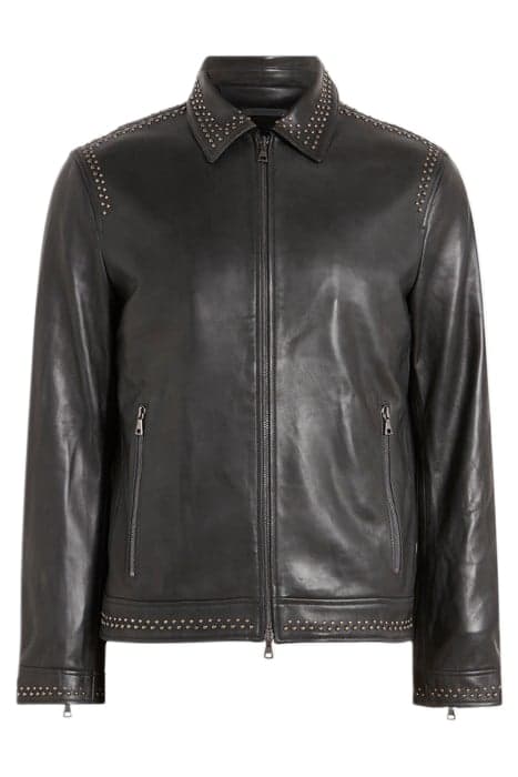 ZIP CLOSURE JACKET WITH MULTI RIVETS STEEL GREY by John Varvatos