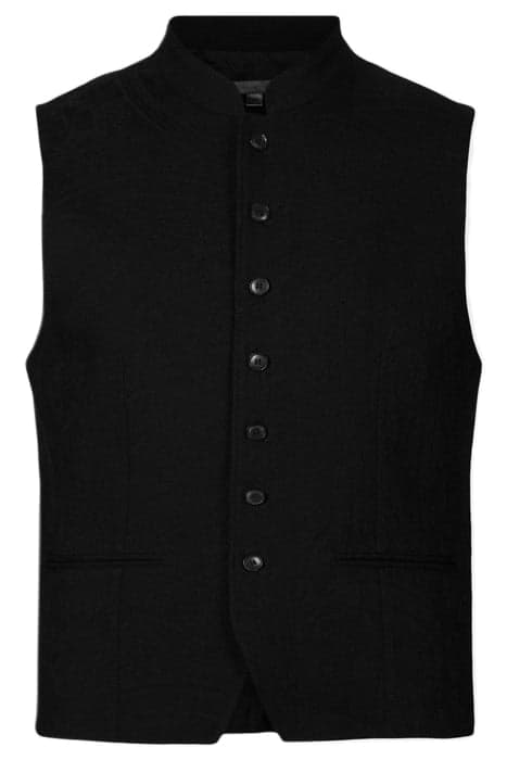 BLAIR VEST BAND COLLAR VEST WITH ADJUSTA BLACK by John Varvatos