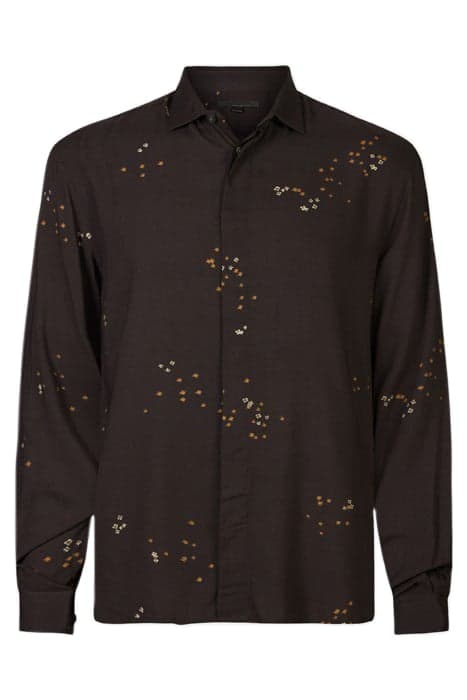 RODNEY LS SPORT SHIRT CONCEALED PLACKET ESPRESSO by John Varvatos