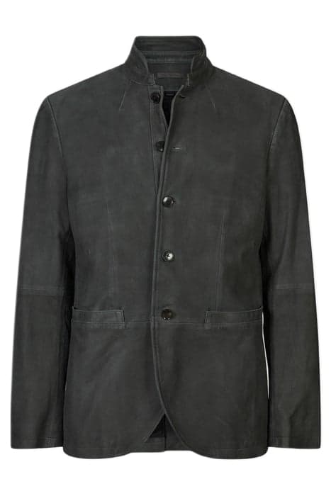 SLIM FIT BUTTON CLOSURE SOFT JACKET WITH SEAL GREY by John Varvatos