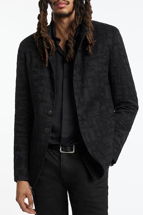 SLIM FIT CUT-AWAY JACKET WITH PEAK NAPEL BLACK by John Varvatos