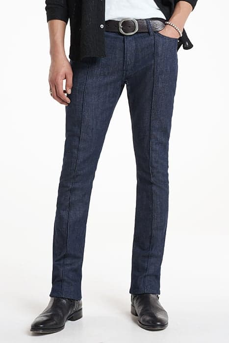 SLIM FIT BOOT CUT JEANS WITH ZIP TICKET INK BLUE by John Varvatos