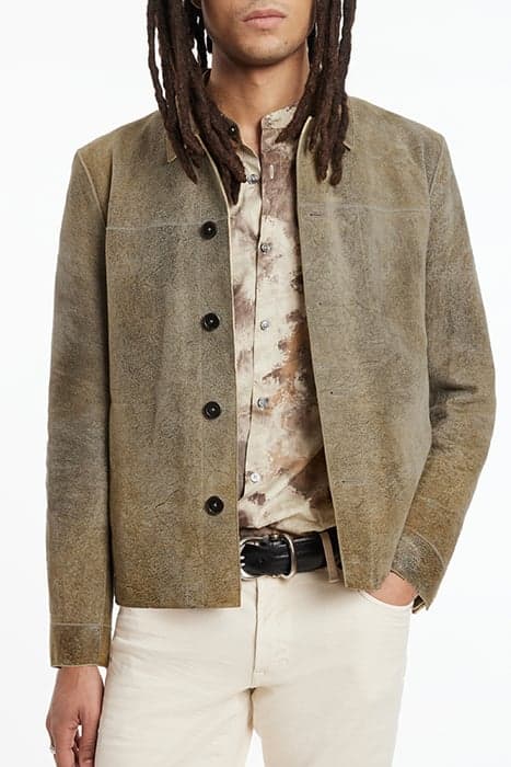 UNLINED BTN CLOSURE JACKET WITH SEAMING DESERT by John Varvatos