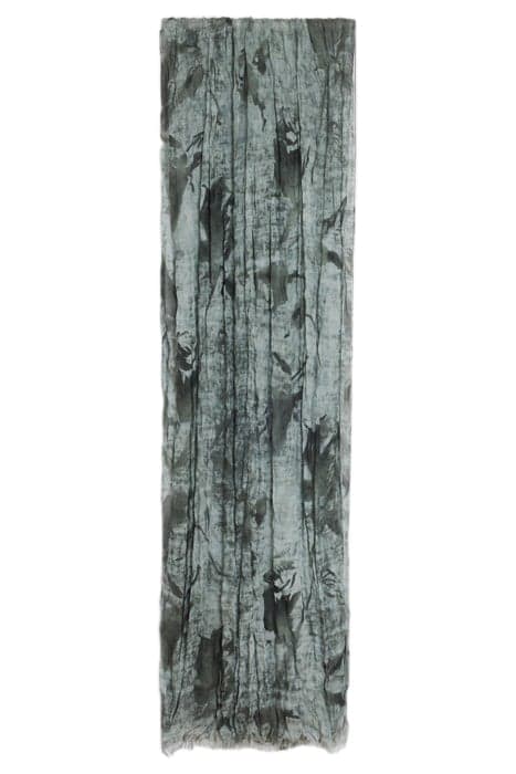 WATERCOLOR FLOWER COLD DYED SCARF MED GREY by John Varvatos