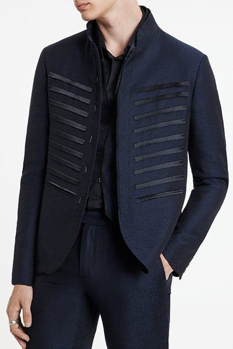 SLIM FIT H B CLOSURE JKT WITH MULTI TRIM BLUE BLACK by John Varvatos