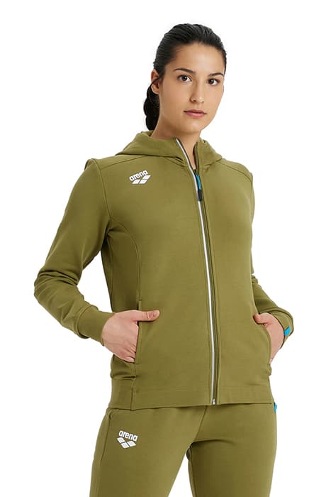 WOMEN'S TEAM HOODED JACKET PANEL OLIVE by Arena