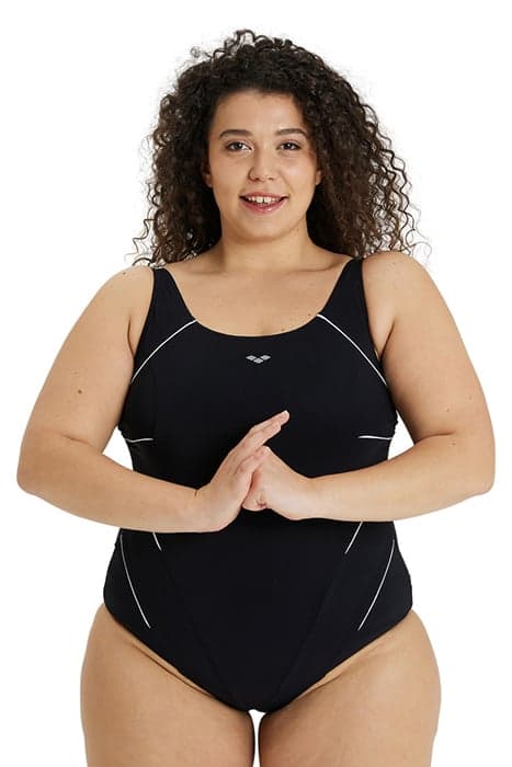 W JEWEL ONE PIECE PLUS BLACK-WHITE by Arena