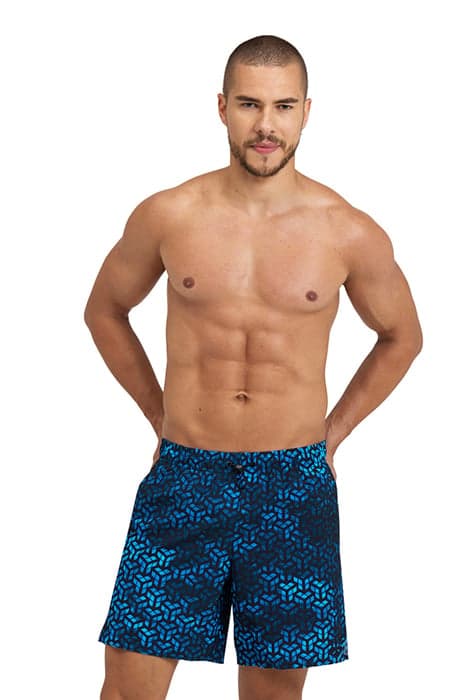 MEN'S ARENA EVO BEACH BOXER AO BLACK-TURQUOISE MULTI by Arena