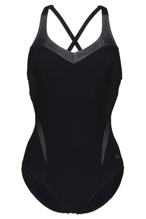 W ISABEL LIGHT CROSS BACK ONE PIECE R BLACK-WHITE by Arena