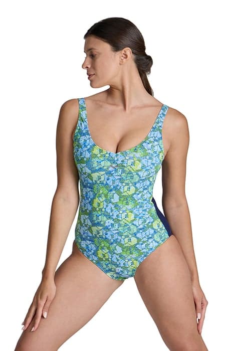 WOMEN'S BODYLIFT CHIARA SWIMSUIT WING B NAVY-SOFT GREEN MULT by Arena