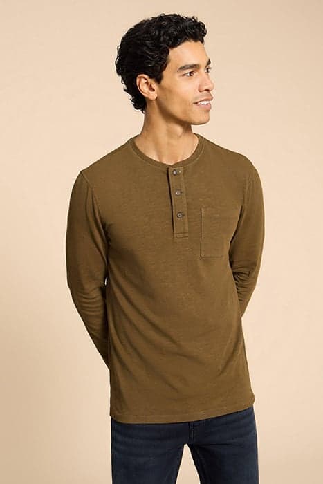 NEWTON LS HENLEY KHAKI GREEN by White Stuff