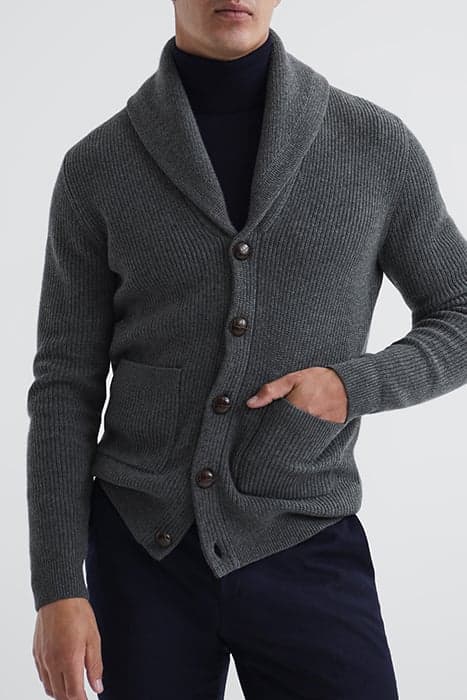 KING-LS CASHMERE SHAWL BU DERBY GREY by Reiss