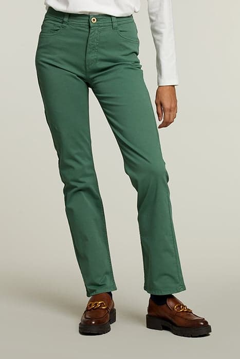 GREEN LONG 5-POCKET PANTS by River Woods