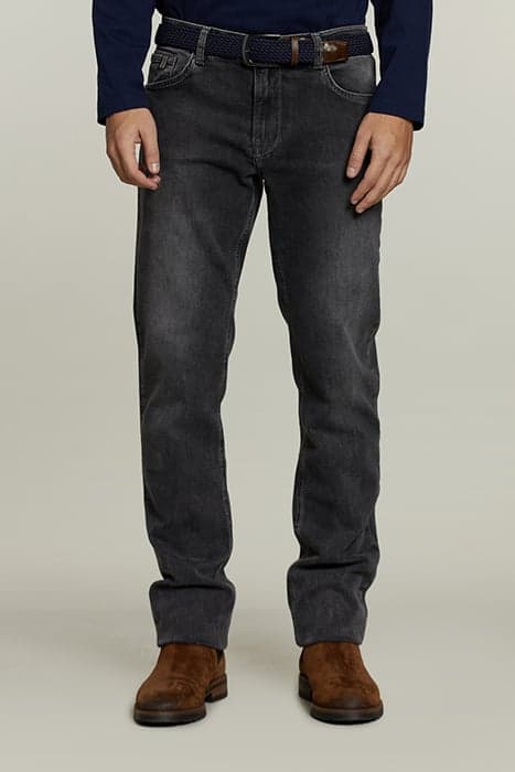 TIGHT FIT 5-POCKET JEANS GREY by River Woods