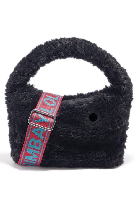 S BLACK FUR HOBO BAG by Bimba y Lola