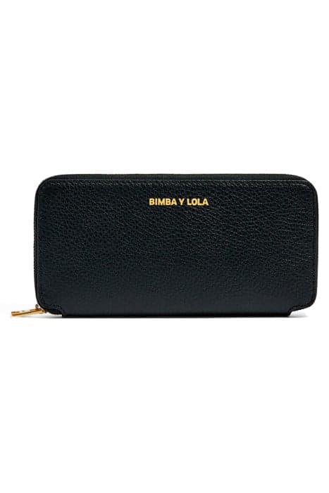 BLACK LEATHER BOOK WALLET by Bimba y Lola